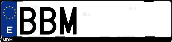 Matrícula española BBM, correspondiente al año 2000