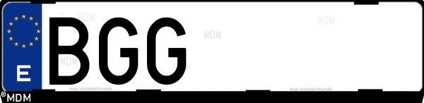Matrícula española BGG, correspondiente al año 2001