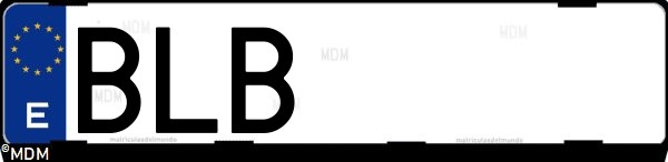 Matrícula española BLB, correspondiente al año 2001