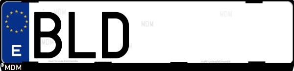 Matrícula española BLD, correspondiente al año 2001
