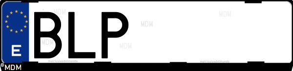 Matrícula española BLP, correspondiente al año 2001