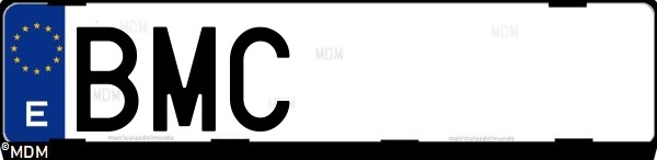 Matrícula española BMC, correspondiente al año 2001