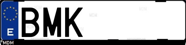 Matrícula española BMK, correspondiente al año 2001