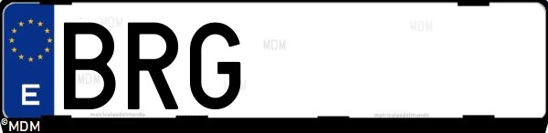 Matrícula española BRG, correspondiente al año 2001