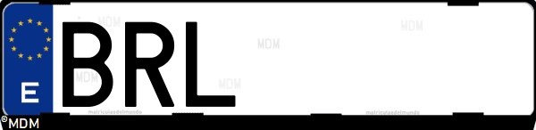 Matrícula española BRL, correspondiente al año 2001