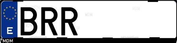 Matrícula española BRR, correspondiente al año 2001