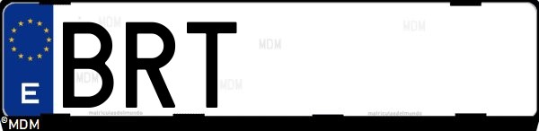 Matrícula española BRT, correspondiente al año 2001