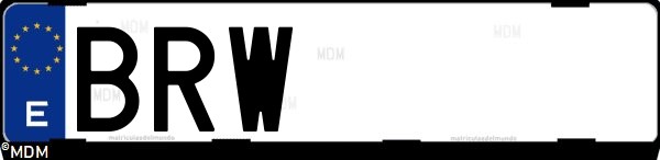 Matrícula española BRW, correspondiente al año 2002