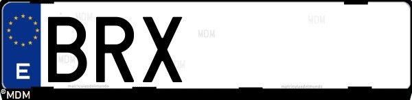 Matrícula española BRX, correspondiente al año 2002