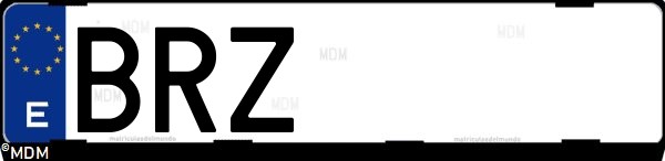 Matrícula española BRZ, correspondiente al año 2002