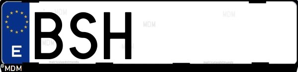 Matrícula española BSH, correspondiente al año 2002