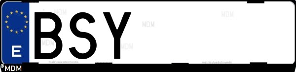 Matrícula española BSY, correspondiente al año 2002