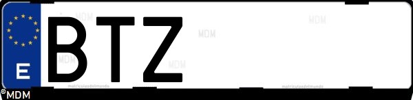 Matrícula española BTZ, correspondiente al año 2002
