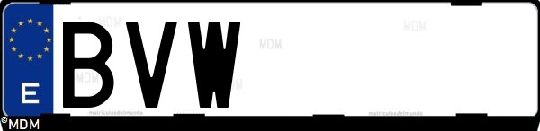 Matrícula española BVW, correspondiente al año 2002