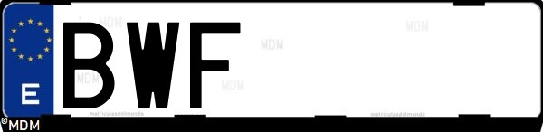 Matrícula española BWF, correspondiente al año 2002