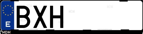 Matrícula española BXH, correspondiente al año 2002
