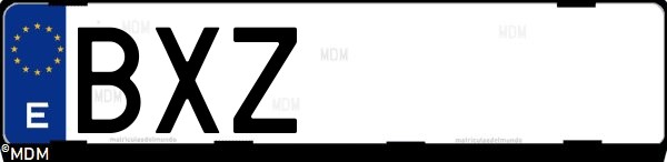 Matrícula española BXZ, correspondiente al año 2002
