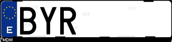Matrícula española BYR, correspondiente al año 2002