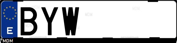 Matrícula española BYW, correspondiente al año 2002