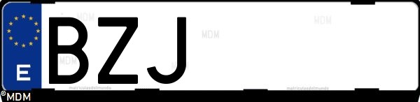 Matrícula española BZJ, correspondiente al año 2002