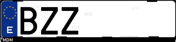 Matrícula española BZZ, correspondiente al año 2002