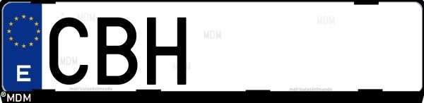 Matrícula española CBH, correspondiente al año 2002