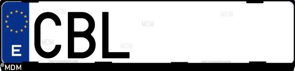 Matrícula española CBL, correspondiente al año 2002