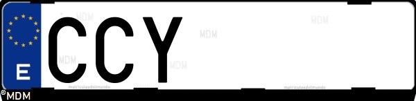 Matrícula española CCY, correspondiente al año 2002