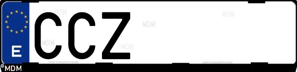 Matrícula española CCZ, correspondiente al año 2002