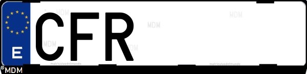 Matrícula española CFR, correspondiente al año 2003