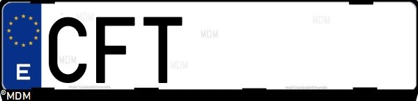Matrícula española CFT, correspondiente al año 2003