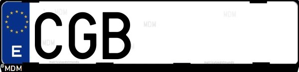 Matrícula española CGB, correspondiente al año 2003