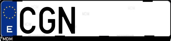 Matrícula española CGN, correspondiente al año 2003