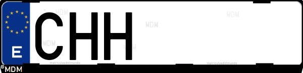 Matrícula española CHH, correspondiente al año 2003