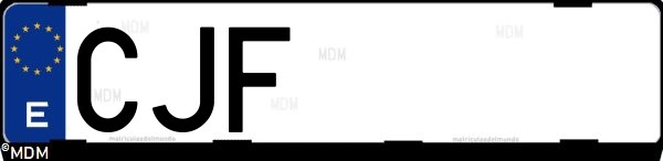 Matrícula española CJF, correspondiente al año 2003