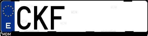 Matrícula española CKF, correspondiente al año 2003