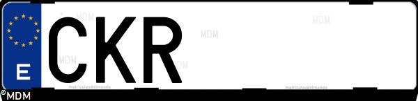Matrícula española CKR, correspondiente al año 2003