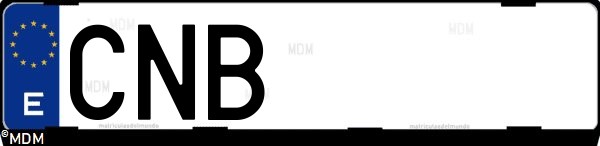 Matrícula española CNB, correspondiente al año 2003