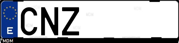 Matrícula española CNZ, correspondiente al año 2003