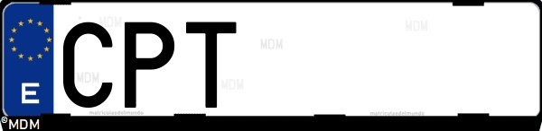 Matrícula española CPT, correspondiente al año 2003