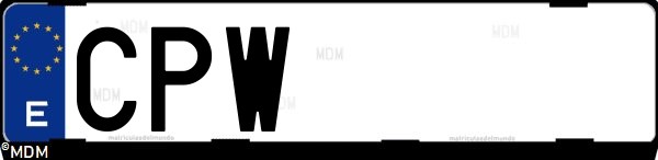 Matrícula española CPW, correspondiente al año 2003