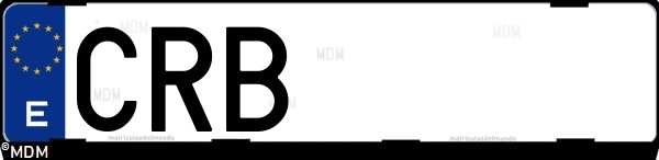 Matrícula española CRB, correspondiente al año 2003