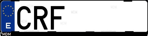 Matrícula española CRF, correspondiente al año 2004
