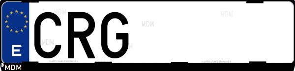 Matrícula española CRG, correspondiente al año 2004