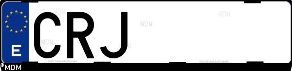 Matrícula española CRJ, correspondiente al año 2004