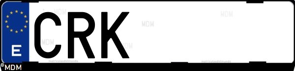 Matrícula española CRK, correspondiente al año 2004