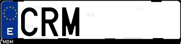 Matrícula española CRM, correspondiente al año 2004
