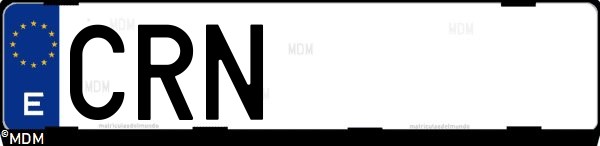 Matrícula española CRN, correspondiente al año 2004