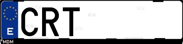 Matrícula española CRT, correspondiente al año 2004
