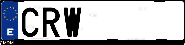 Matrícula española CRW, correspondiente al año 2004